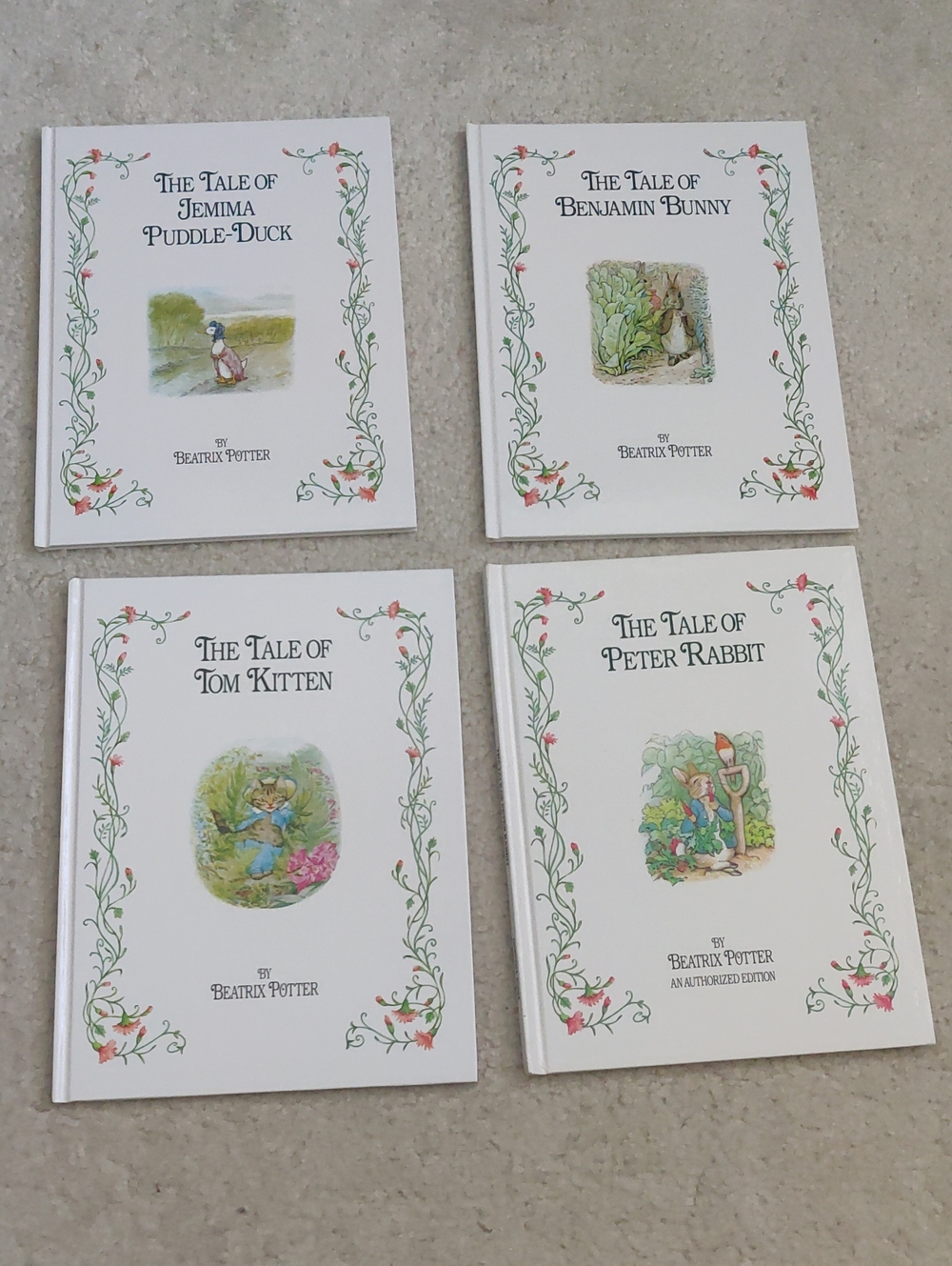 Lot of 4 Hardcover Books Beatrix Potter Tales Y2K Educational Classic Vintage Re